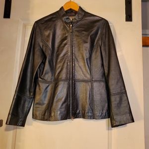 TEHAMA 100% genuine black leather jacket